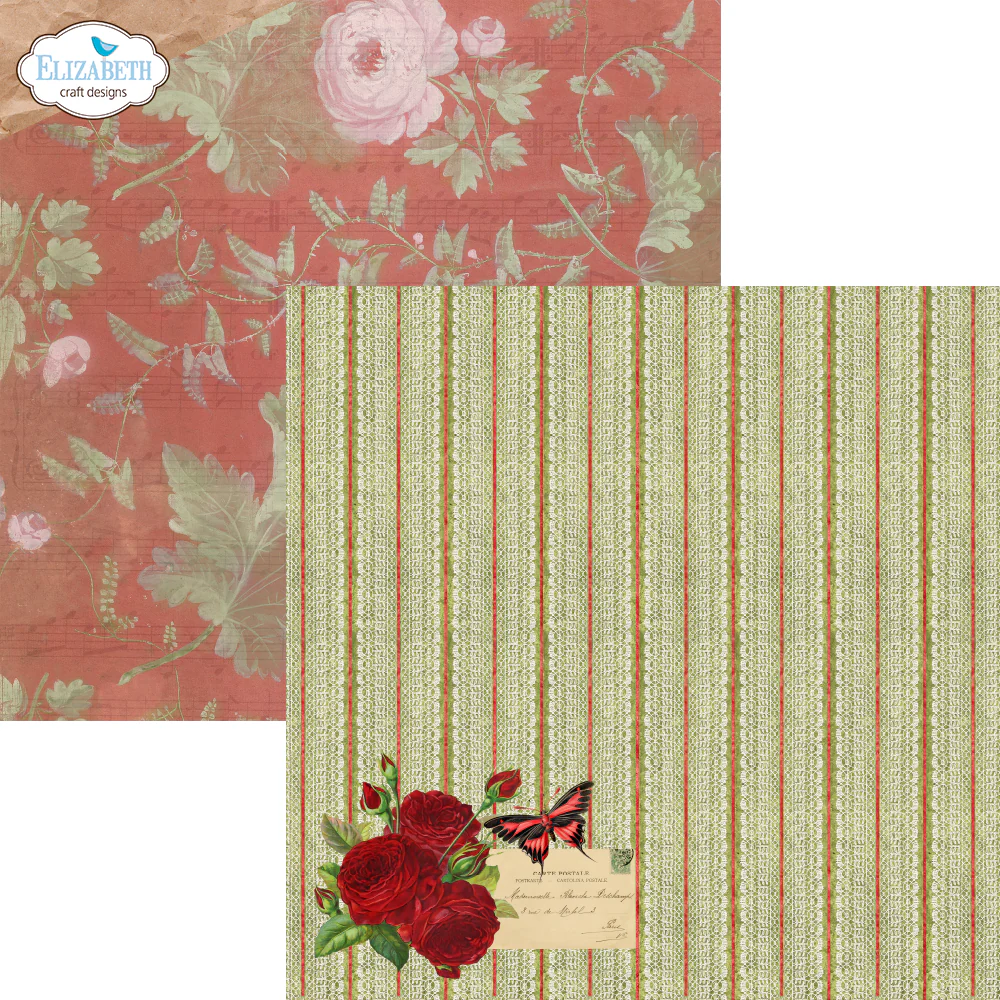 Elizabeth Craft Designs Romantic Revival - 12x12 Inch Patterned Cardstock Paper - Image 5