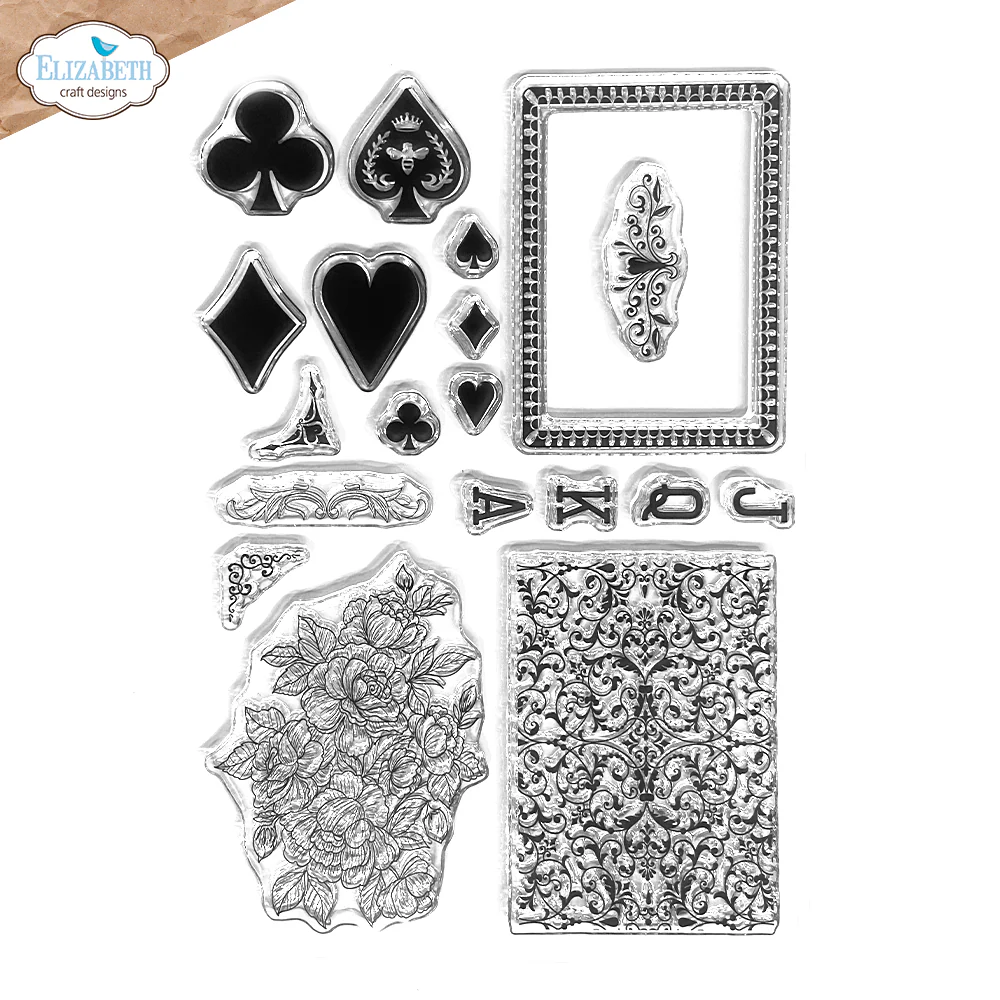 Elizabeth Craft Designs Romantic Revival - Stamps Playing Card Collage