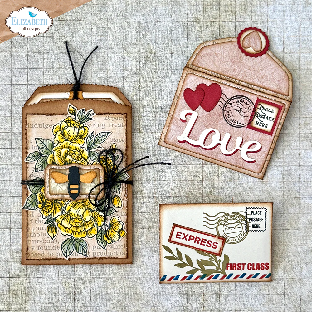 Elizabeth Craft Designs Romantic Revival - Stamps Postcard Parts - Image 2