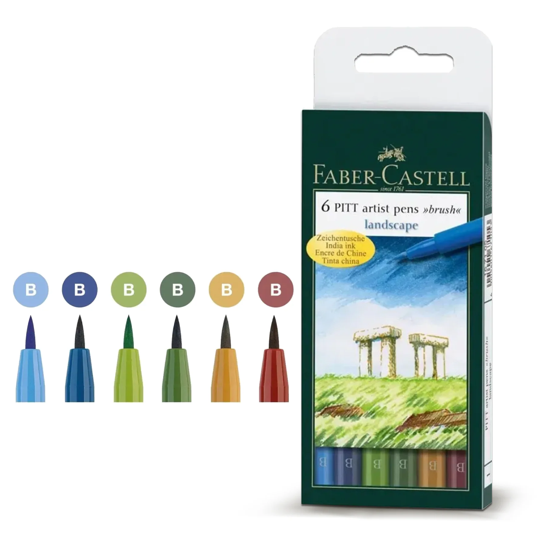 Faber Castell Pitt Artist Pen Brush Landscape (6pcs)