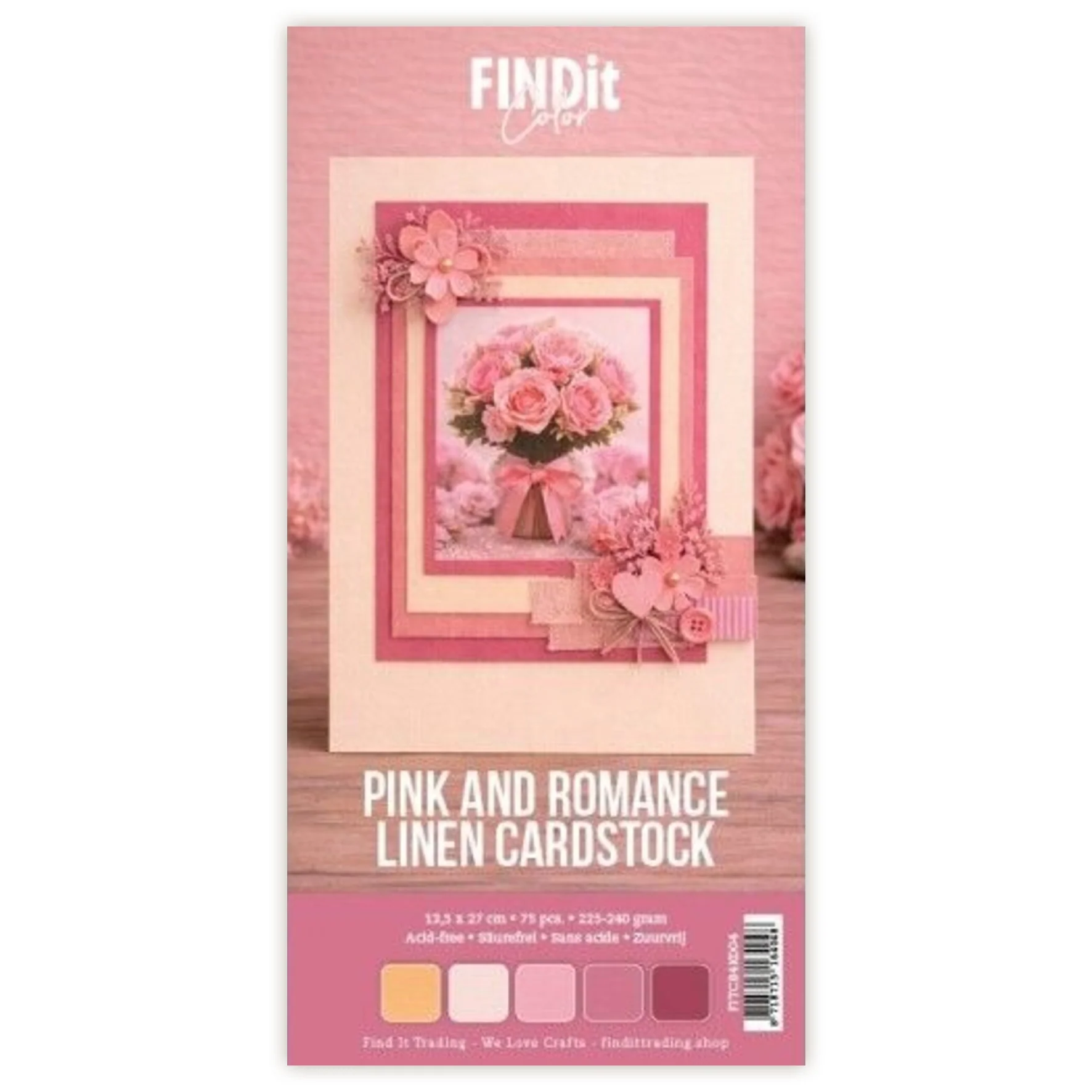 Find It Linen Cardstock 4K Pink and Romance (75pcs)