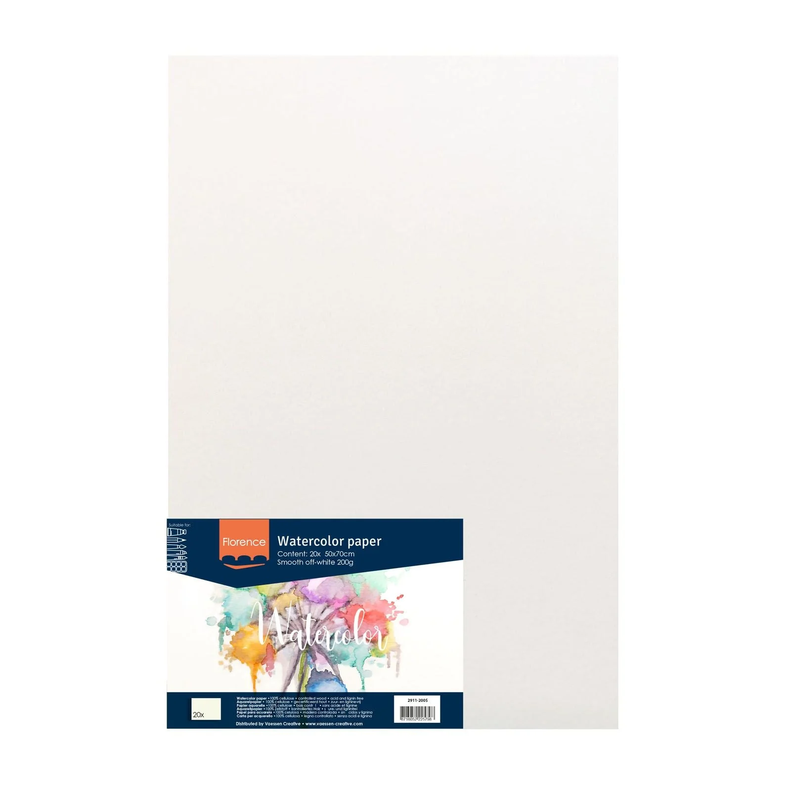Florence Watercolour Paper Smooth 50X70Cm 300G Off-White 20Pcs