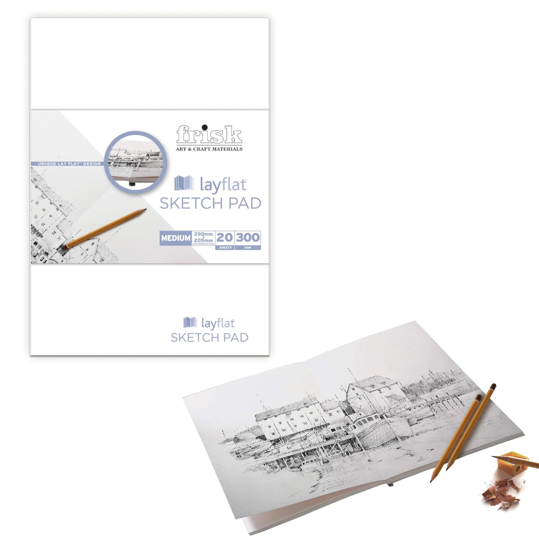 Frisk Lay Flat Sketch Pad - Small 205x146mm