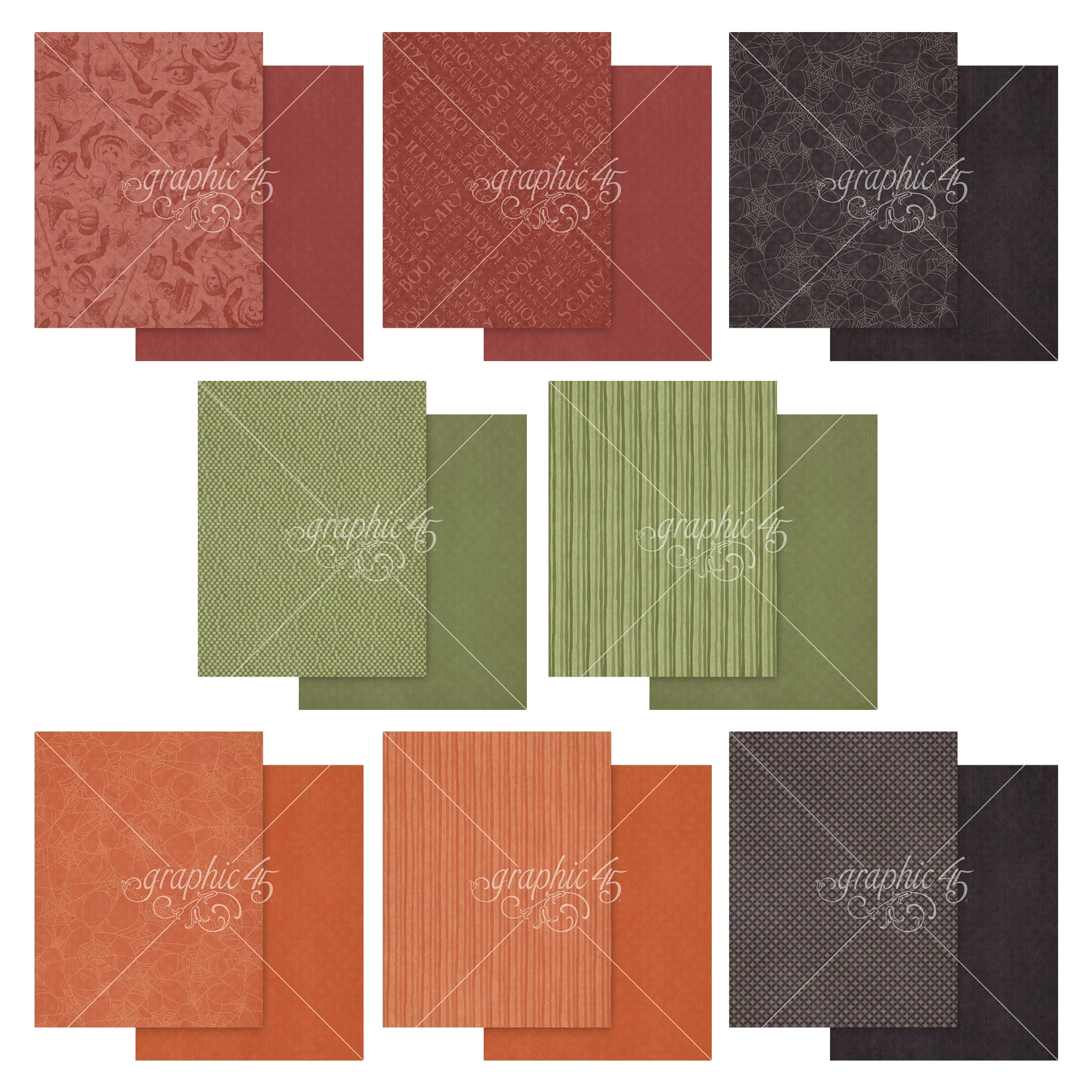 Graphic 45 Ghostly Greetings 8.5x11 Inch Patterns & Solids Pack - Image 2