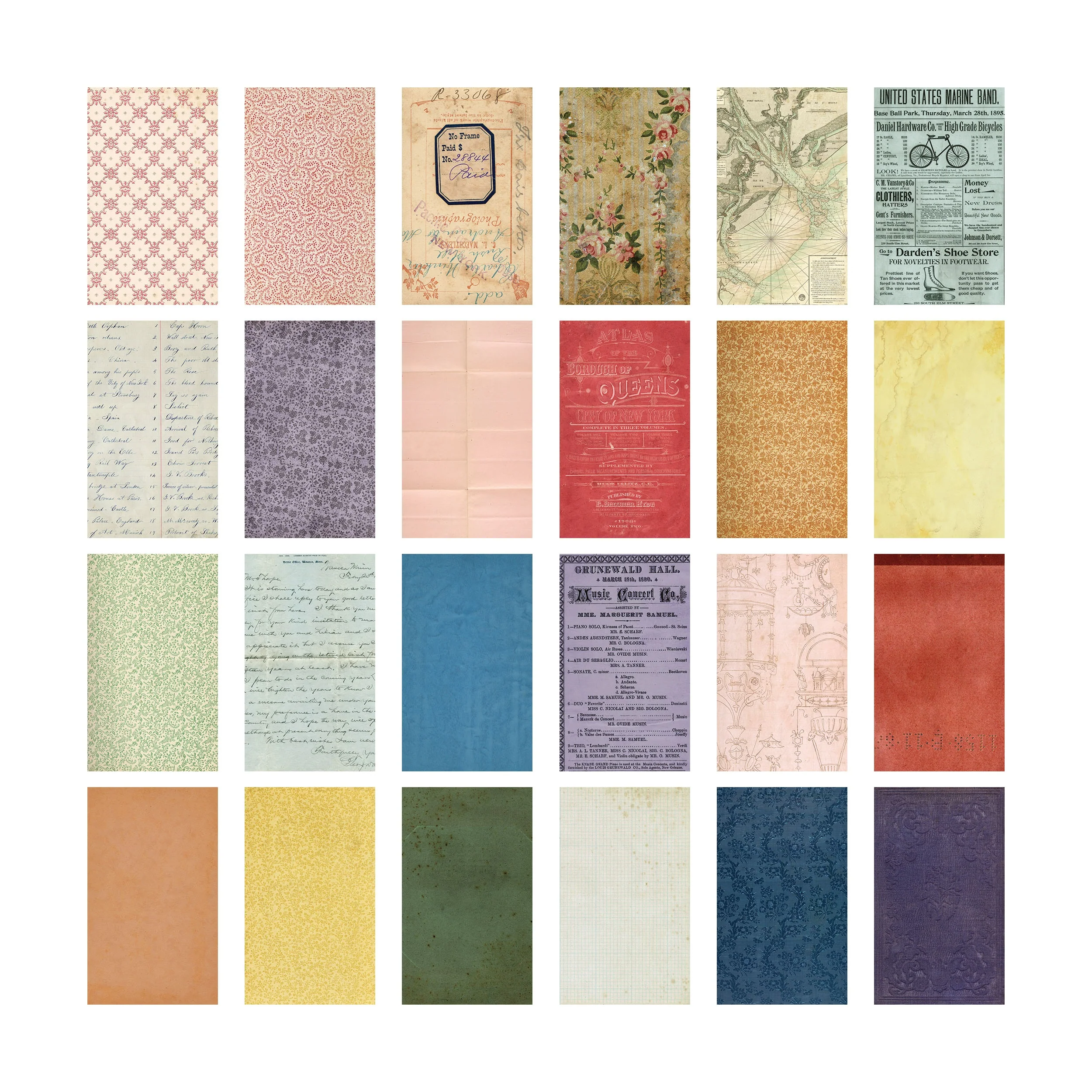 Idea-ology Tim Holtz Backdrops Double-sided Cardstock 6"x10" 24 Sheets - Volume #5 - Image 3
