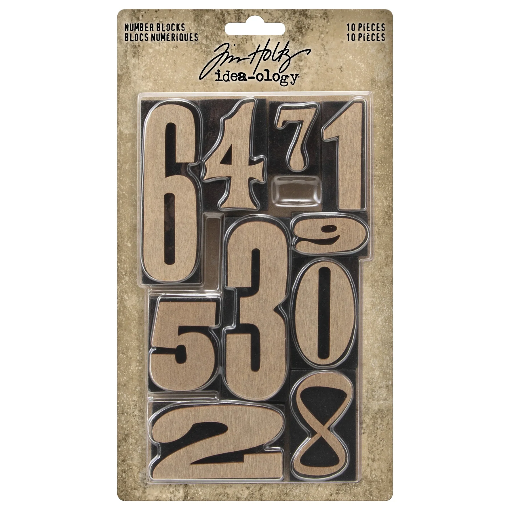 Idea-ology Tim Holtz Number Blocks - 10 Pcs