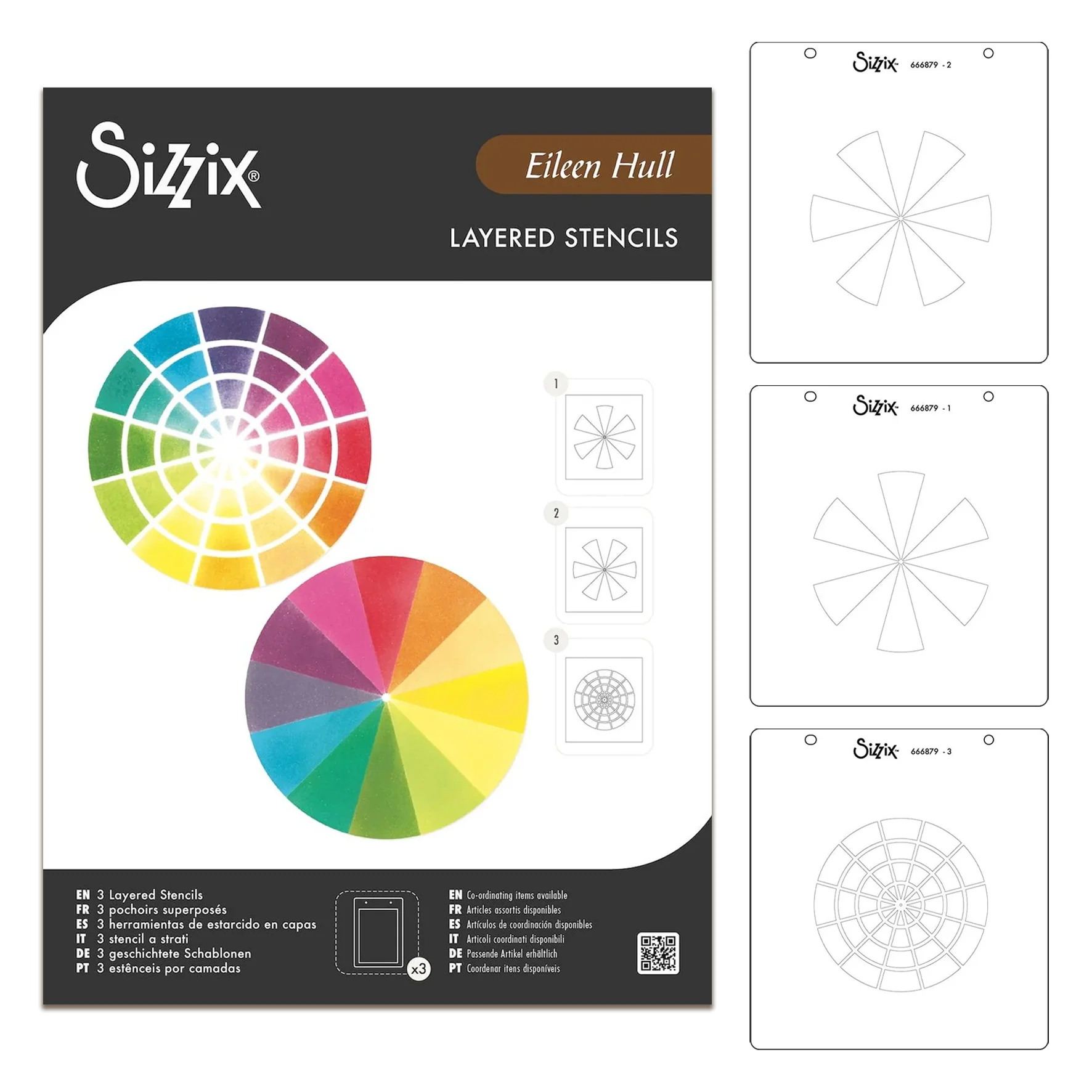 Sizzix Layered Stencils by Eileen Hull Color Wheel (3pcs)