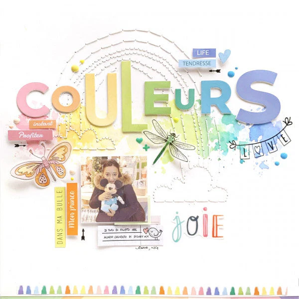 Les Ateliers De Karine Rainbow - Rainbow Embroidery Stencil - Image 2