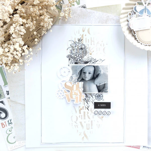 Les Ateliers De Karine Vintage Journal - 15x15cm Stencil - Des Chiffres & Des Lettres (Numbers & Letters) - Image 2