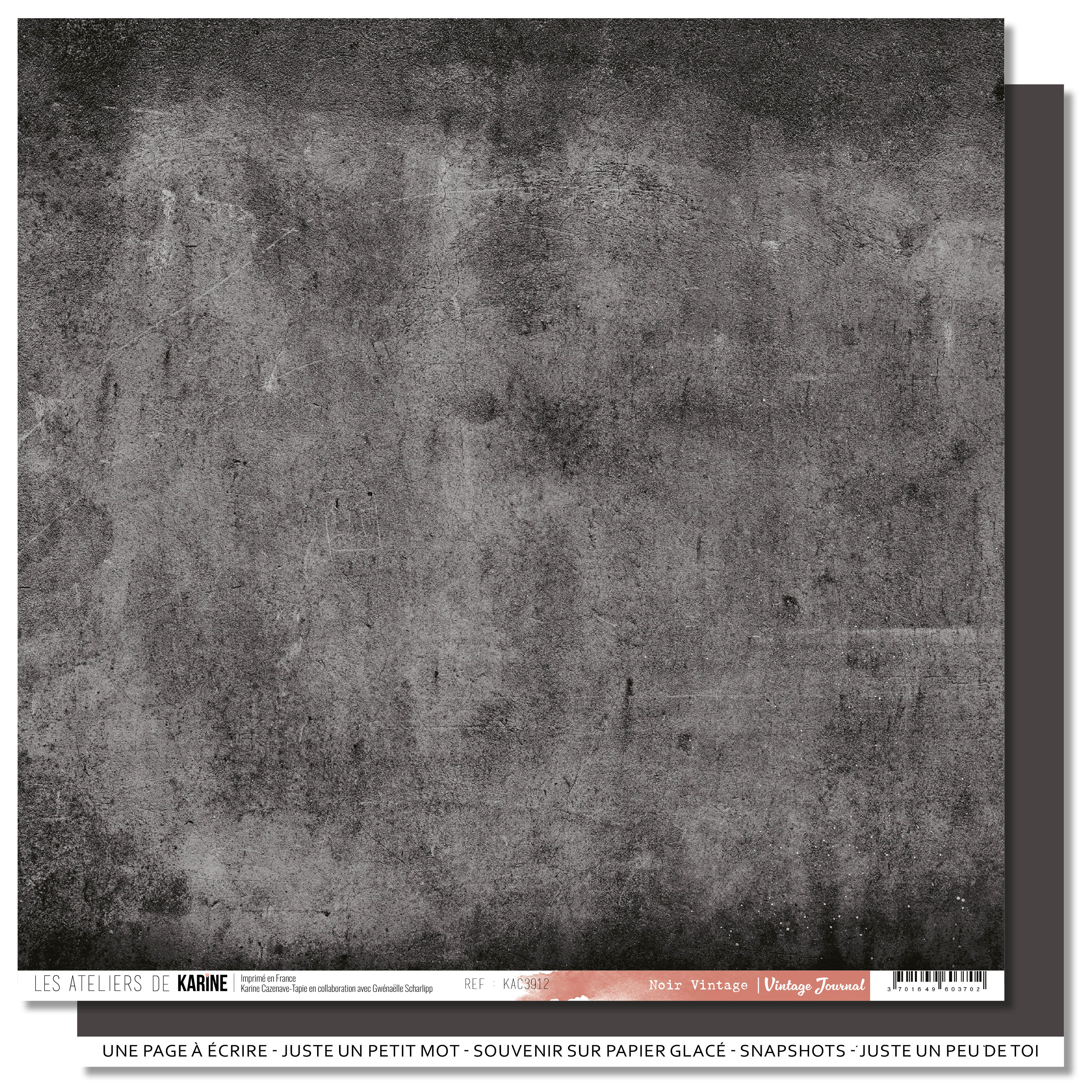 Les Ateliers De Karine Vintage Journal - Paper (1pc) - Black Vintage