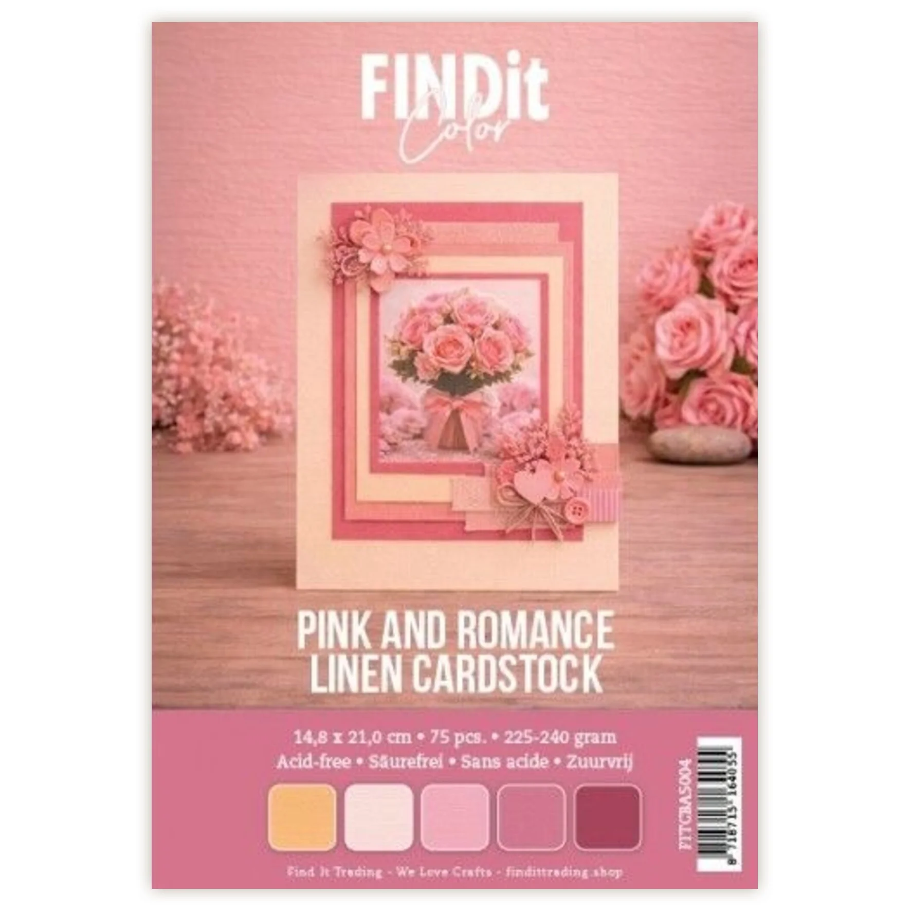Find It Linen Cardstock A5 Pink and Romance (75pcs)