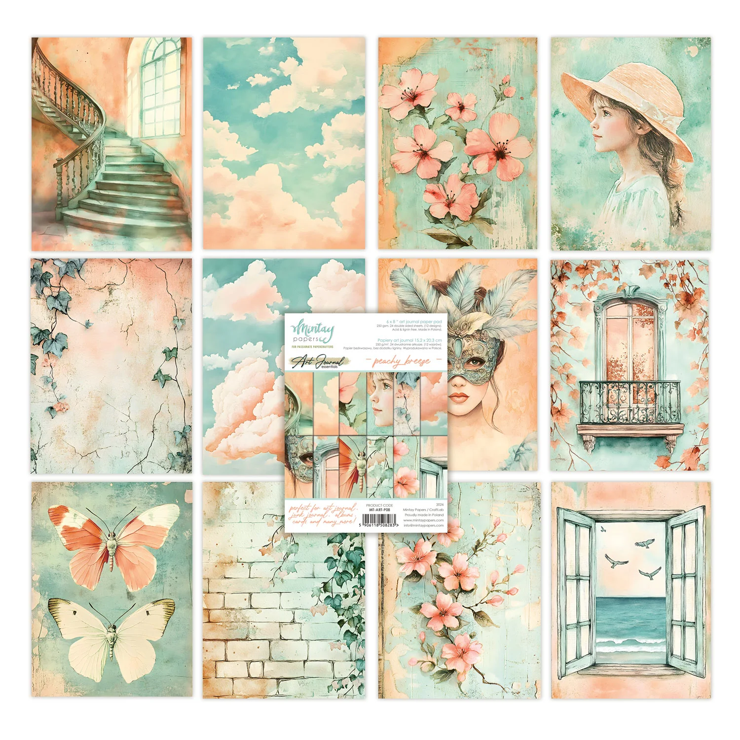 Mintay Art Journal Paper Pad 6x8 Inch Peachy Breeze - Image 2