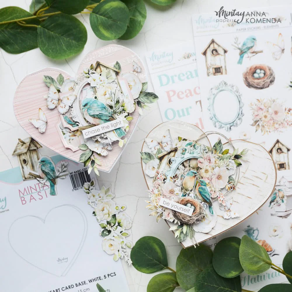 Mintay Basic Heart Card Base White (5pcs) - Image 2