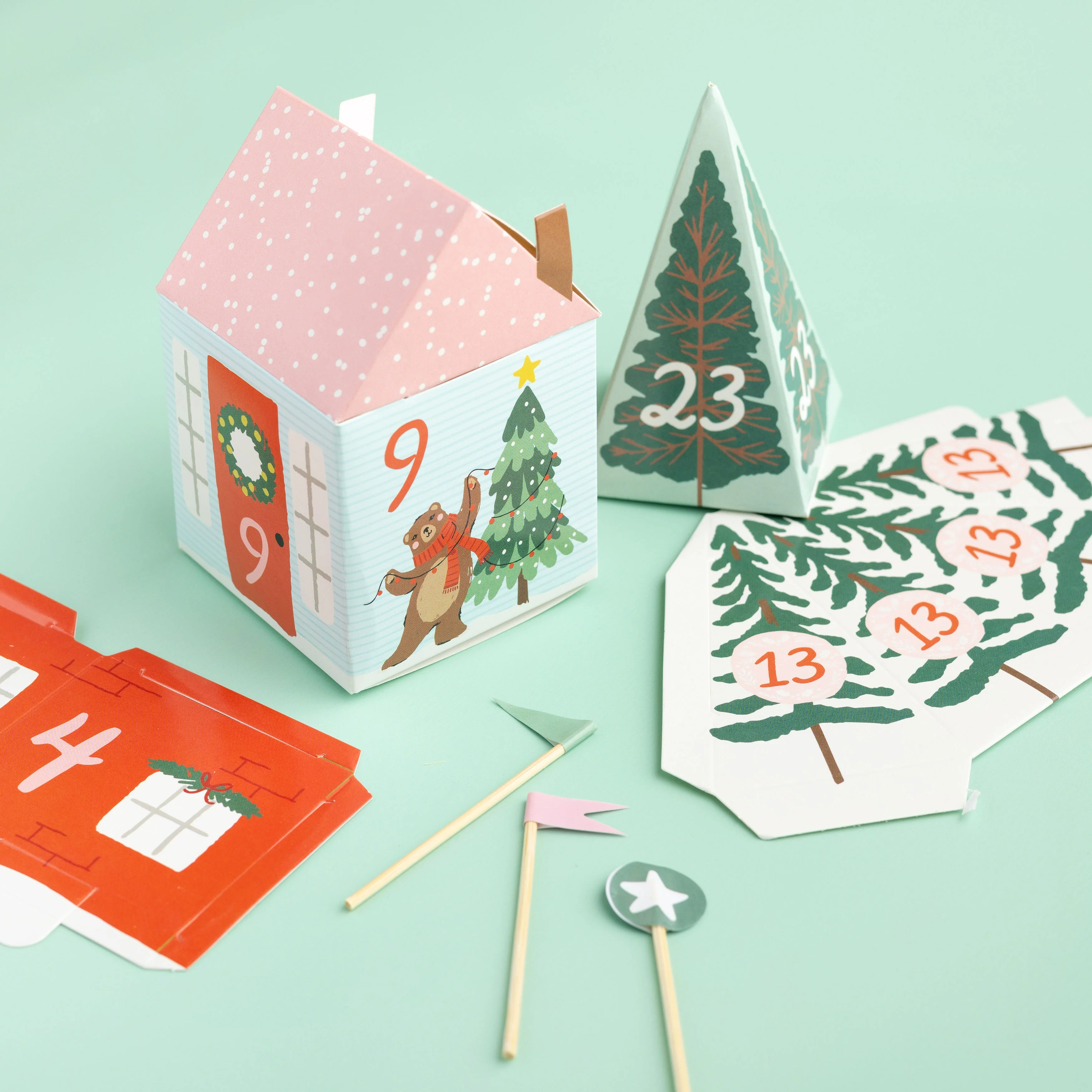 Mittens & Mistletoe Advent Calendar 40 Pcs - Makes 25 Houses - Image 4