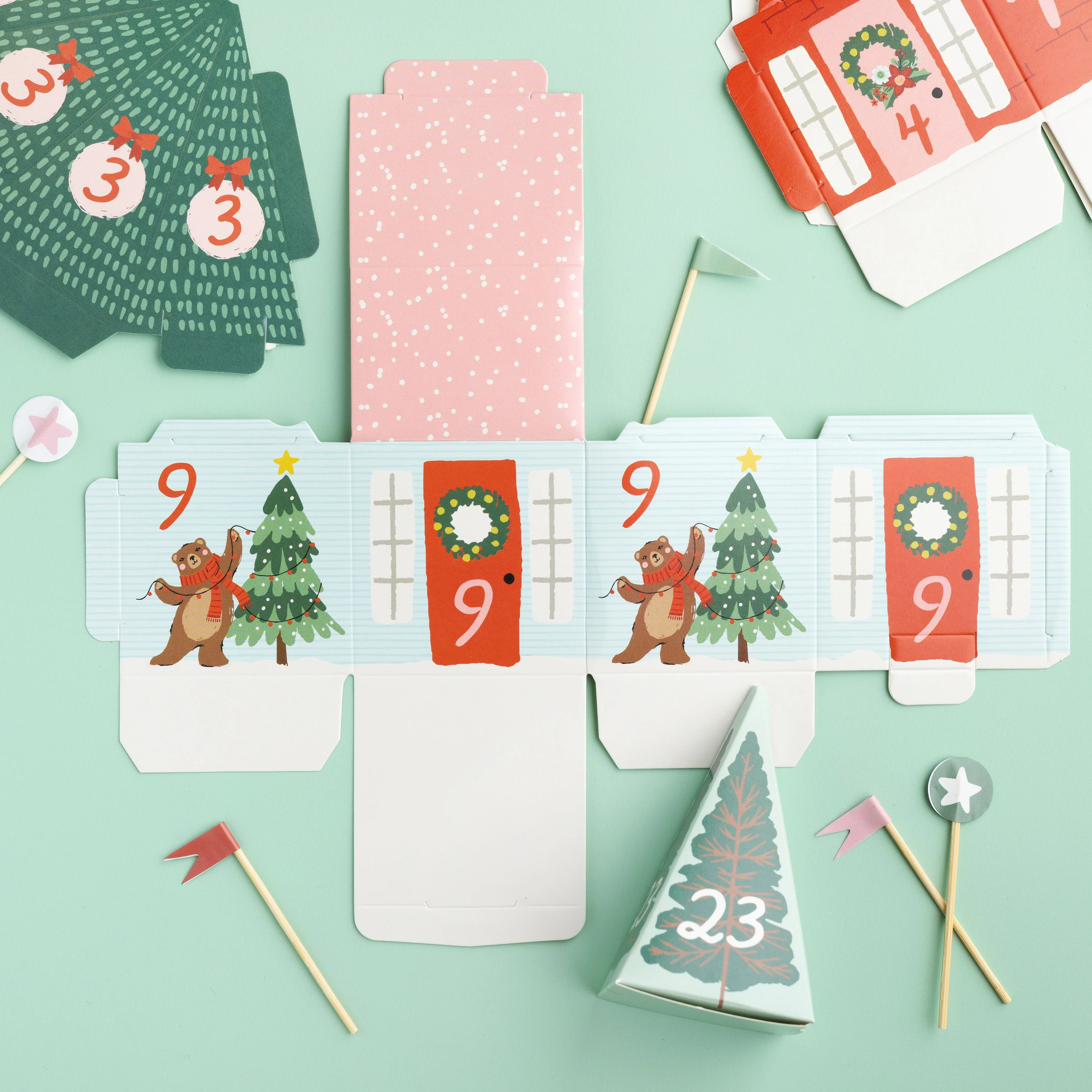 Mittens & Mistletoe Advent Calendar 40 Pcs - Makes 25 Houses - Image 5