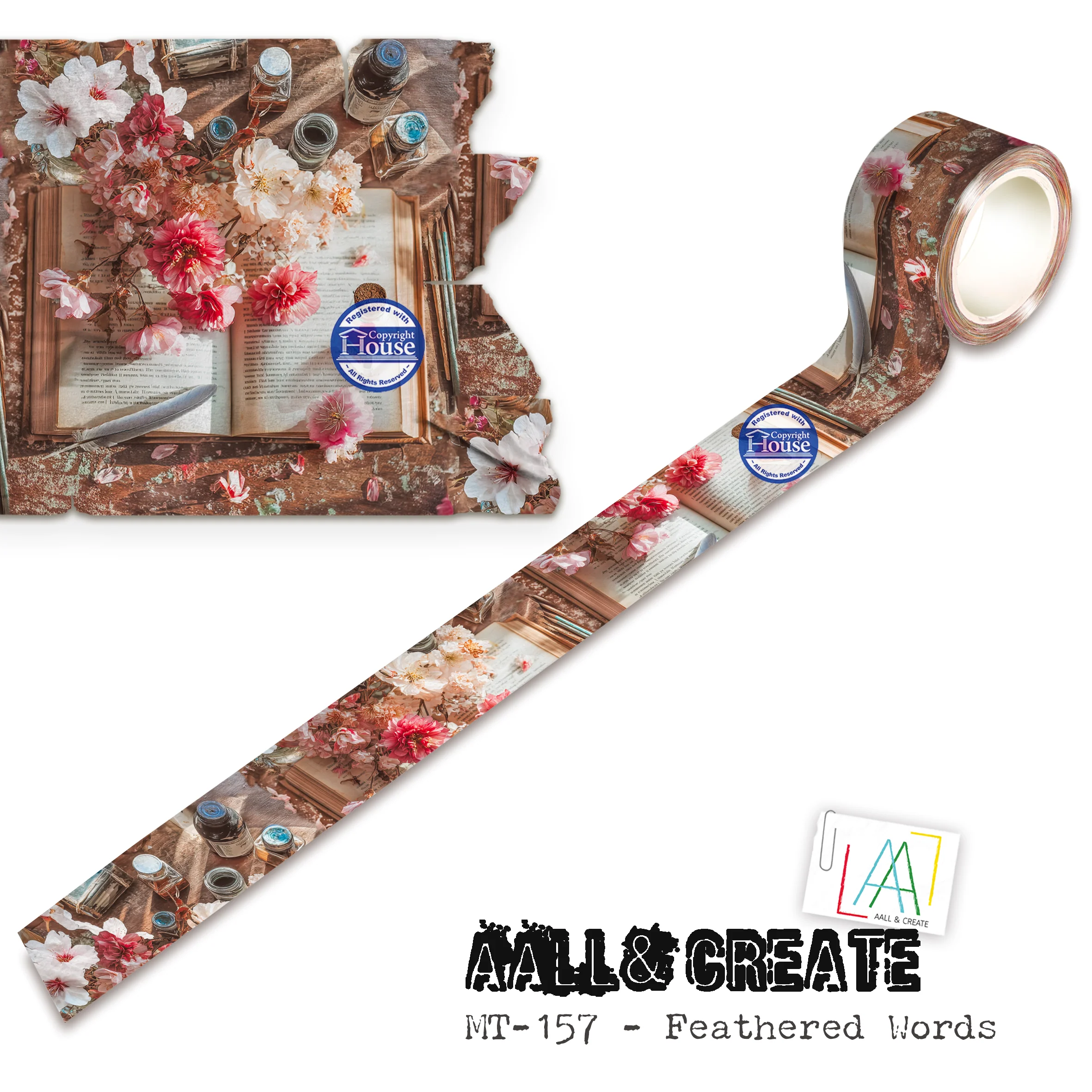 MT-157 - Washi Tape - Feathered Words (Layer-It-Up!)