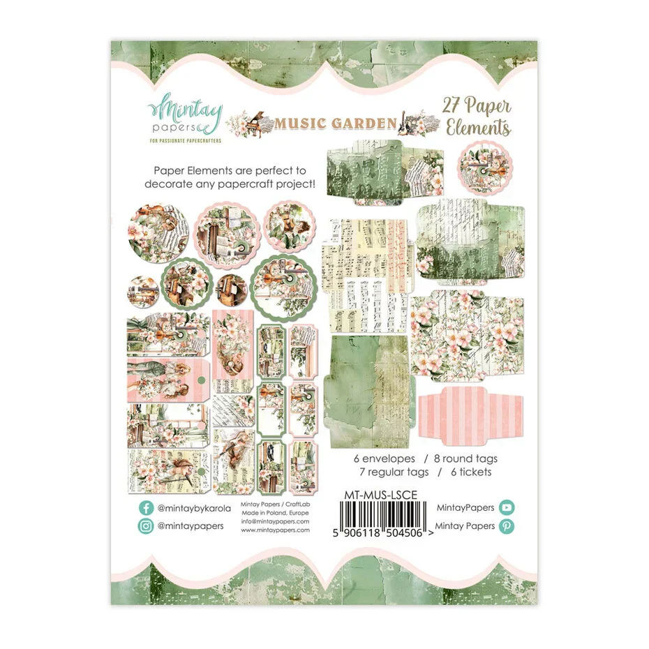 Mintay Music Garden 6x8 Inch Paper Elements (27pcs)