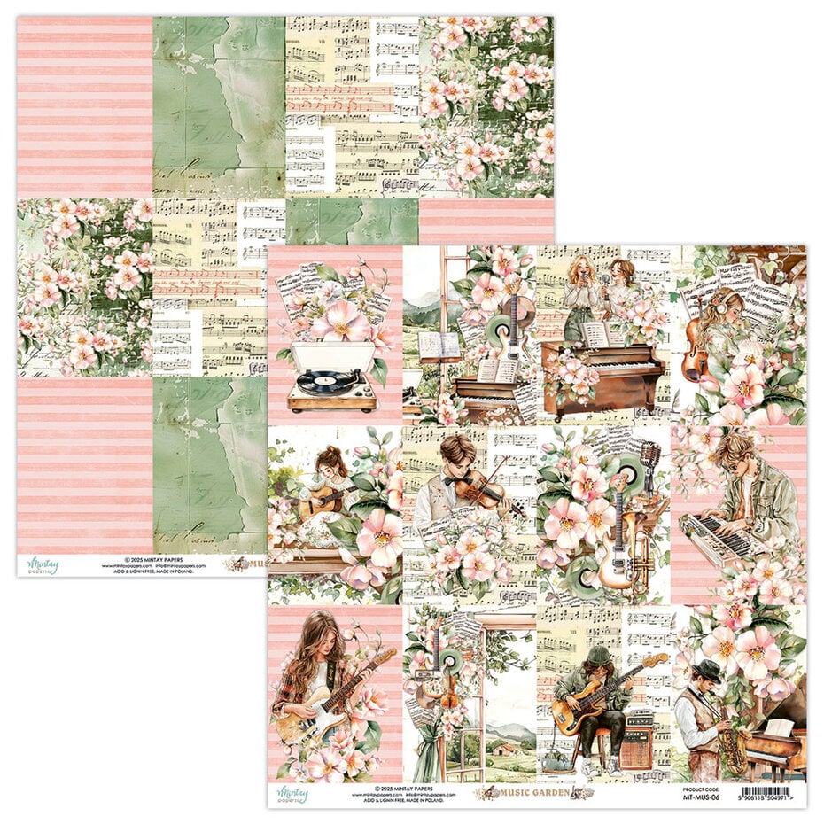 Mintay Music Garden 8x8 Inch Scrapbooking Paper Pad - Image 2