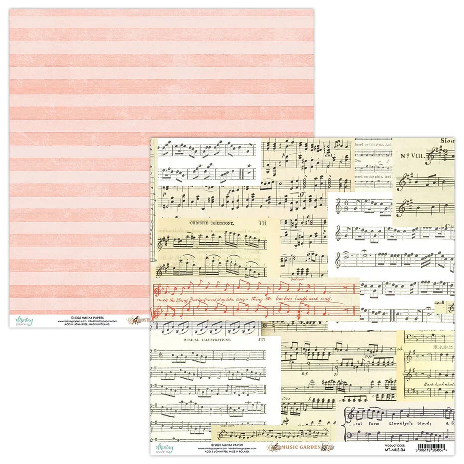 Mintay Music Garden 8x8 Inch Scrapbooking Paper Pad - Image 4