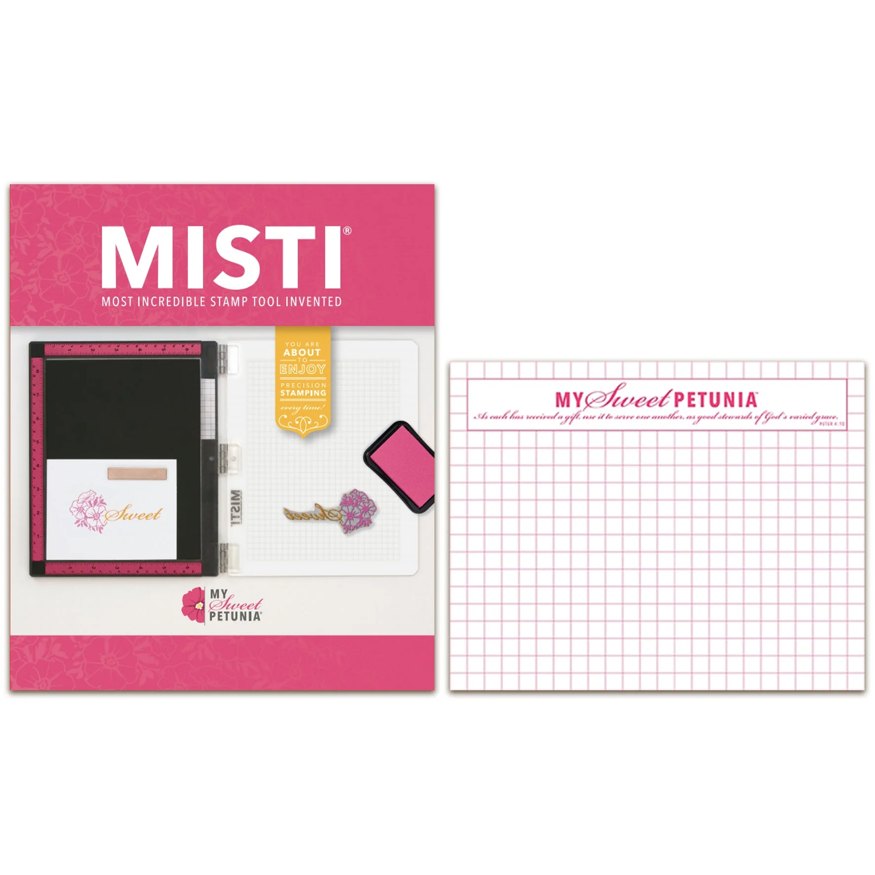 My Sweet Petunia Pink Original MISTI & Original Grid Paper Pad