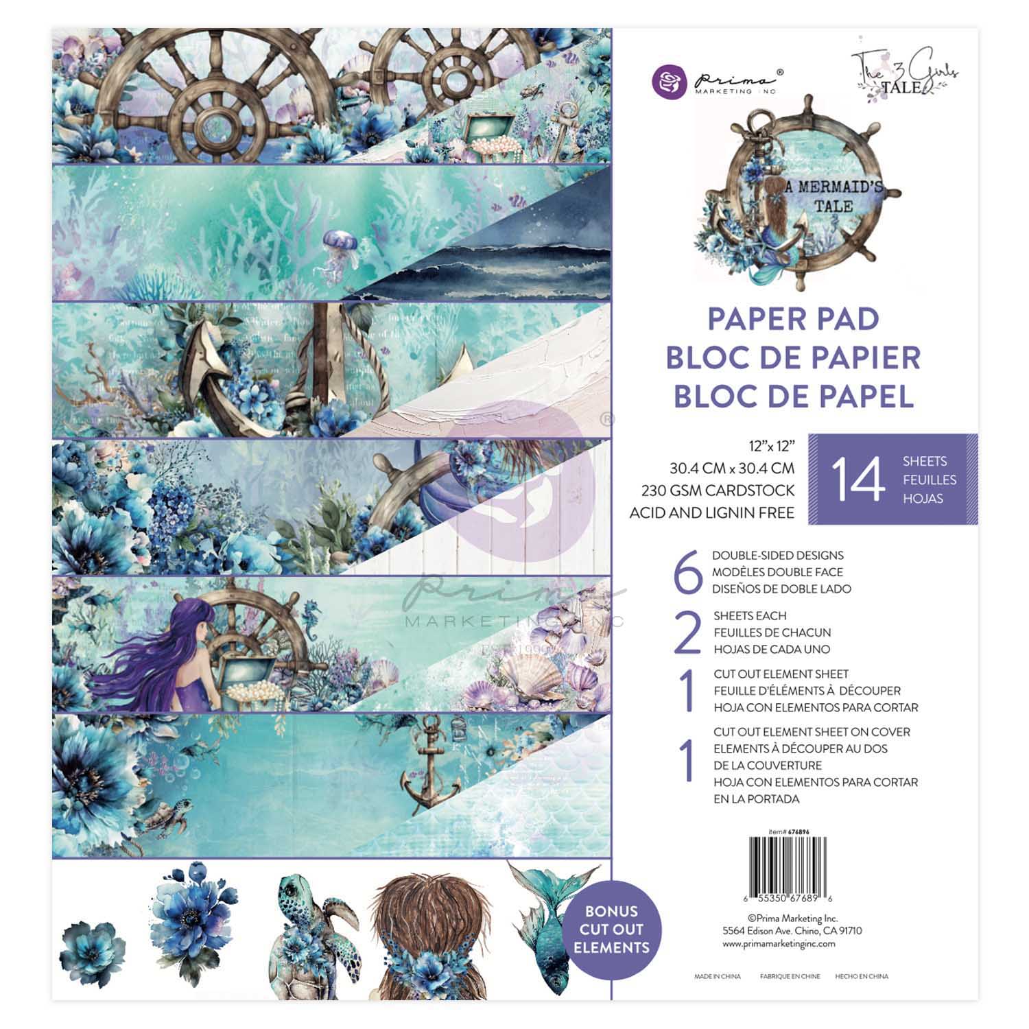 Prima Marketing A Mermaid's Tale 12x12 Inch Paper Pad