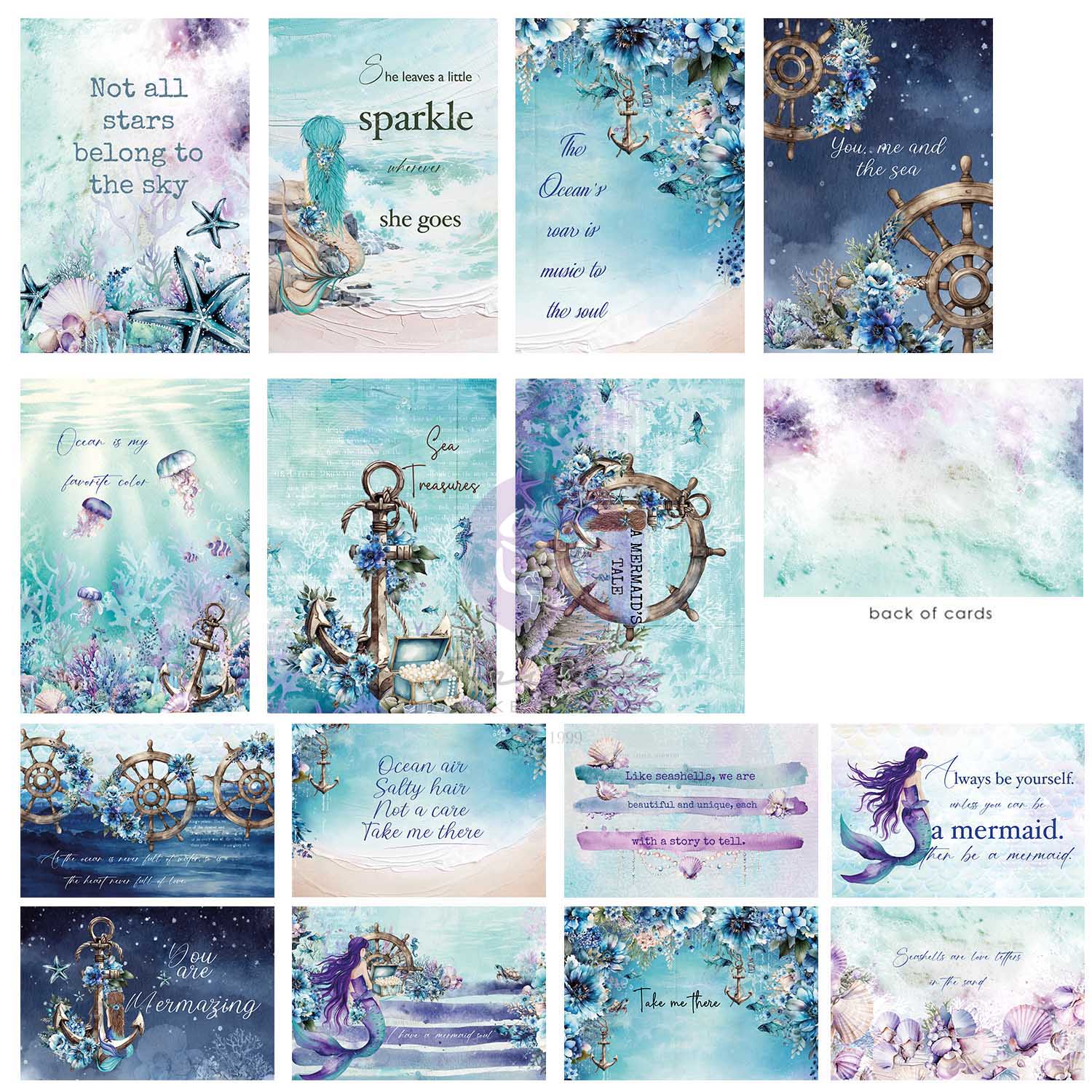 Prima Marketing A Mermaid's Tale 4x6 Inch Journaling Cards - Image 2