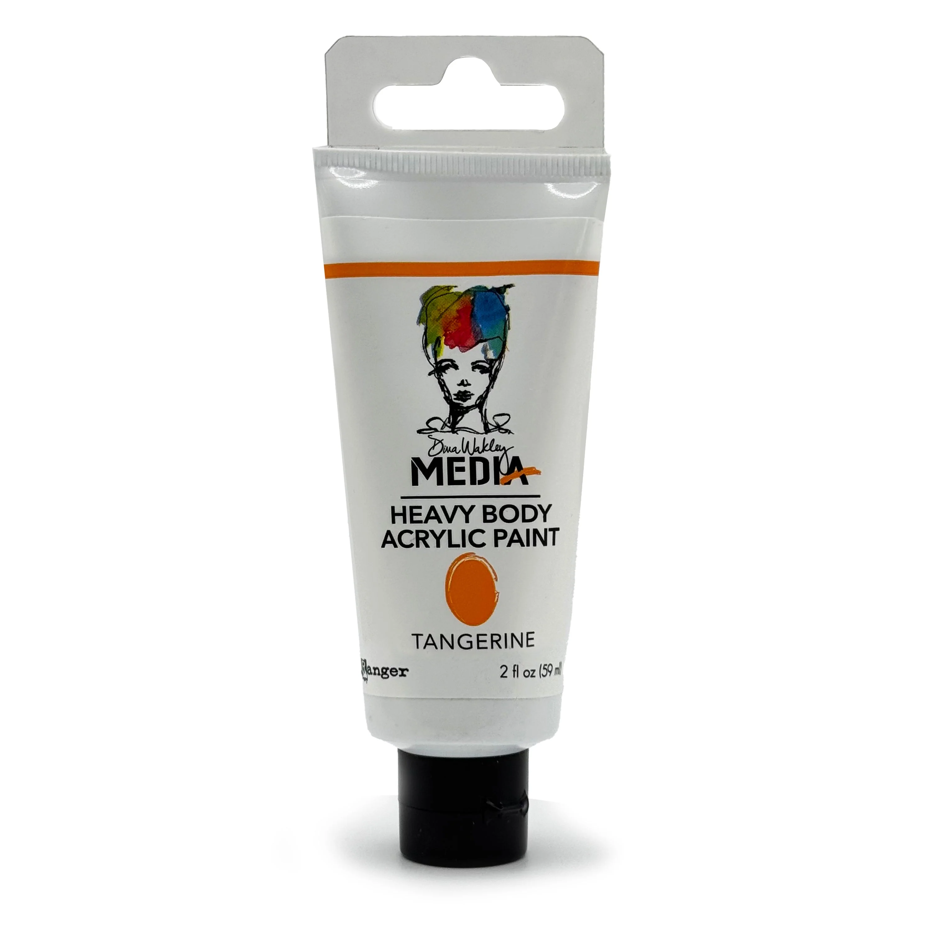 Ranger Dina Wakley Media Heavy Body Acrylic Paint Tangerine 2oz