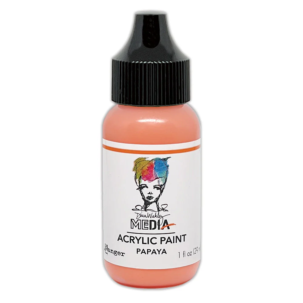 Ranger Dina Wakley MEdia Heavy Body Acrylic Paints Papaya 1 fl oz