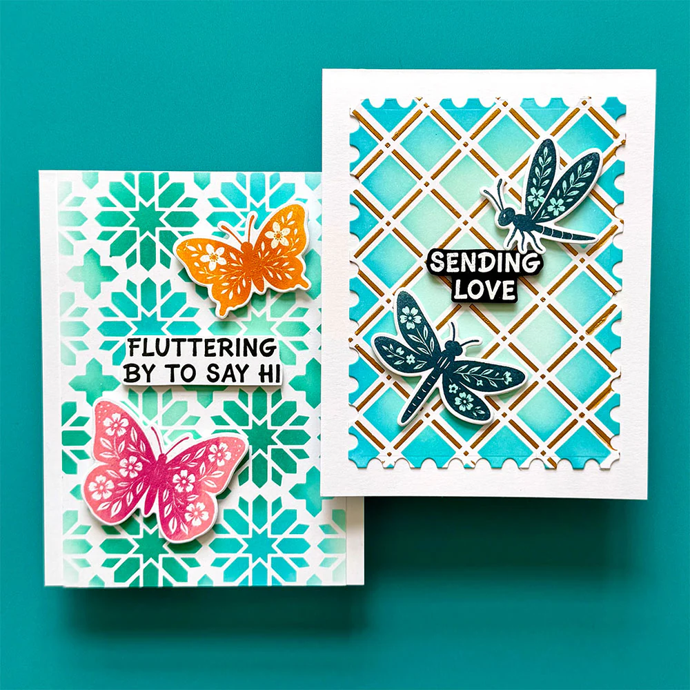 Ranger Simon Hurley create. Photopolymer Stamps (6" x 9") Blooming Butterflies - Image 2