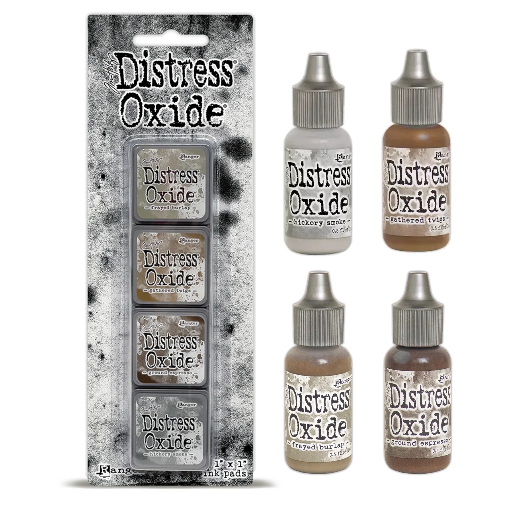 Ranger Tim Holtz Distress® Mini Oxide Ink Pads Kit #12 with Reinkers