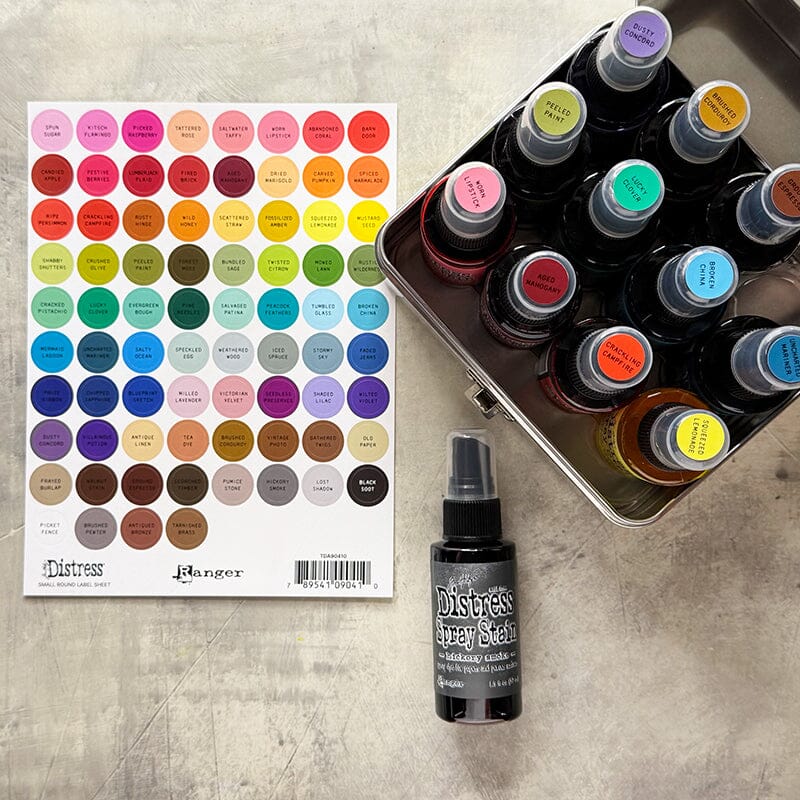 Ranger Tim Holtz Distress® Small Round Label Sheet- Black Printing - Image 2