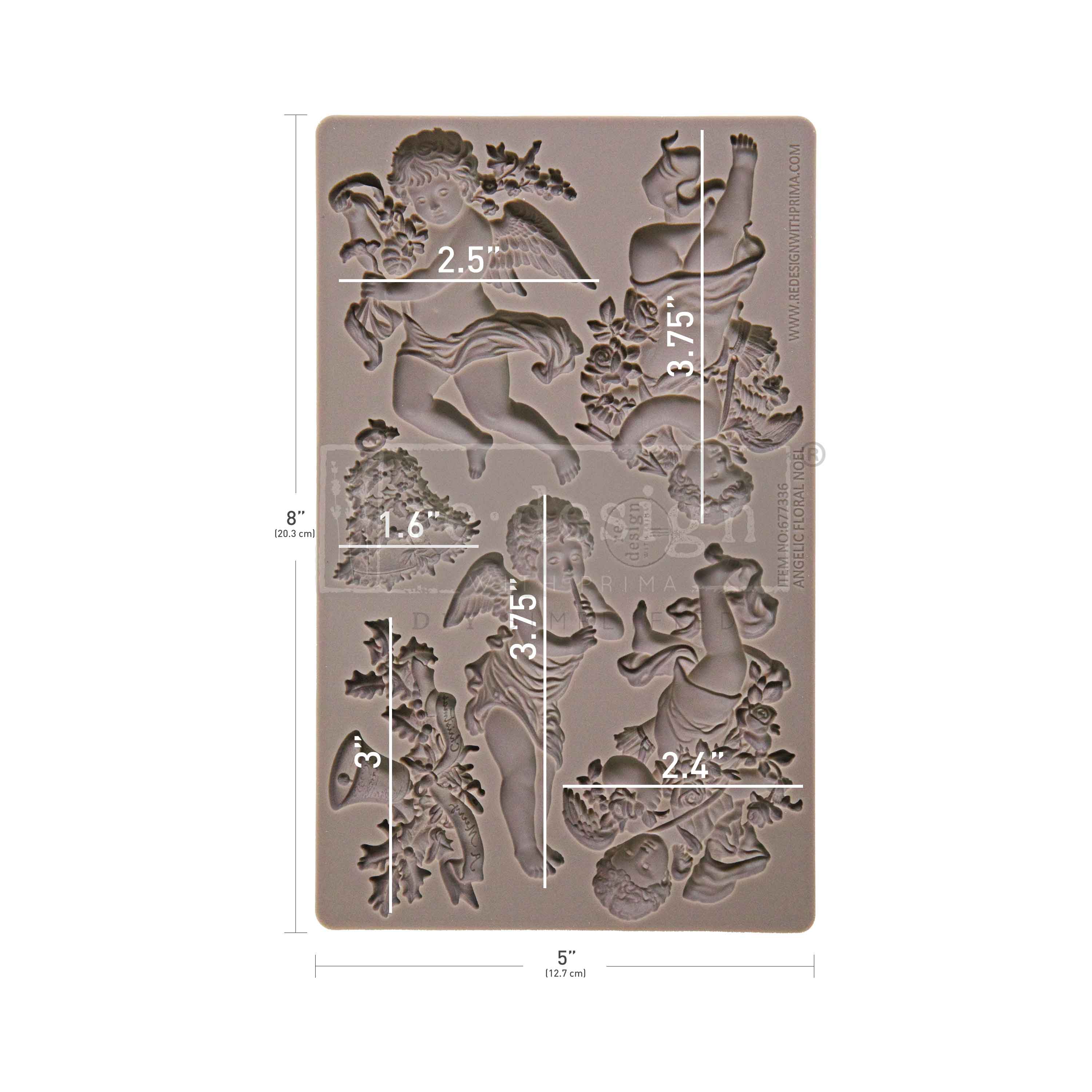 Re-design with Prima Angelic Floral Noel 5x8 Inch Decor Moulds - Image 2