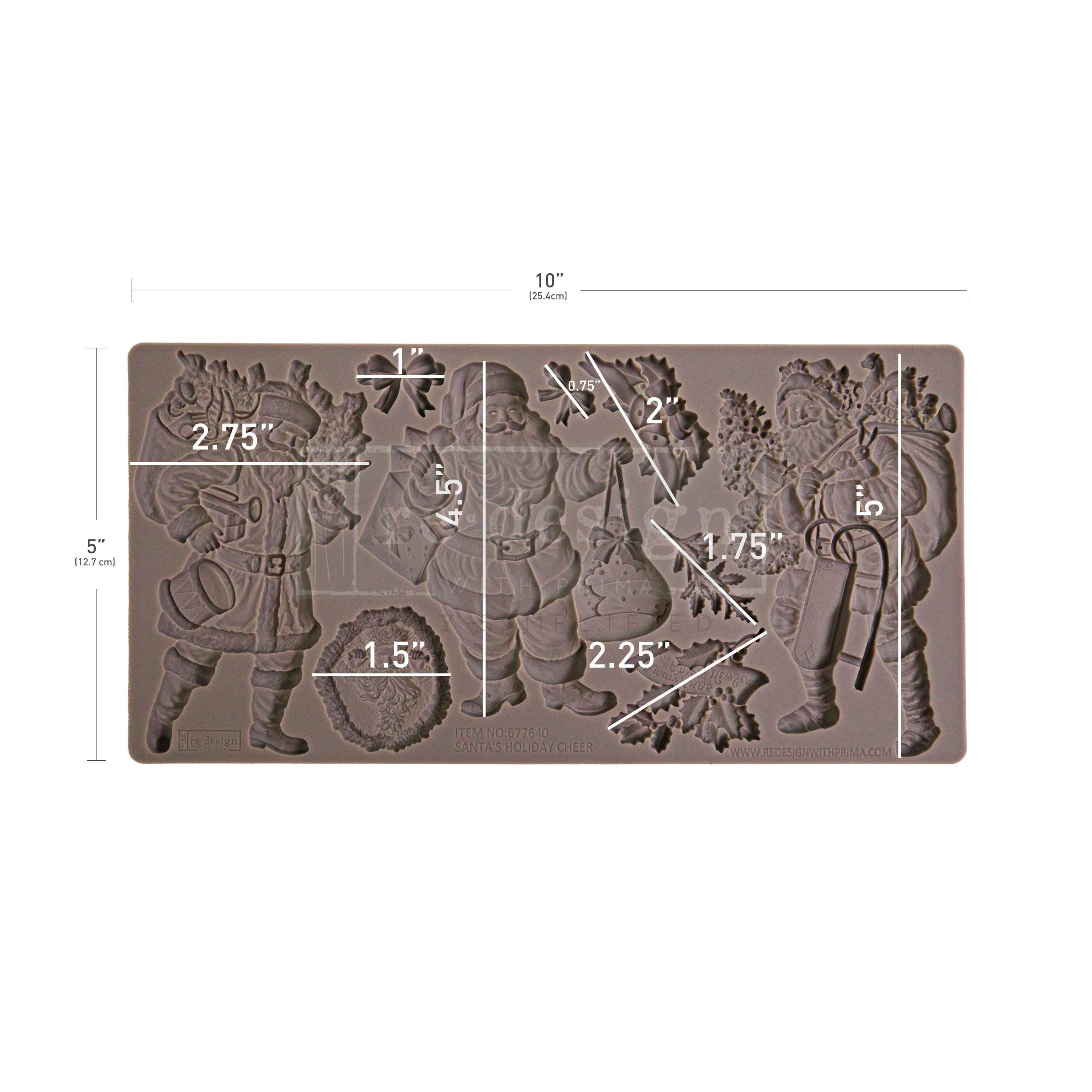 Re-design with Prima Santa's Holiday Cheer 5x10 Inch Decor Moulds - Image 2