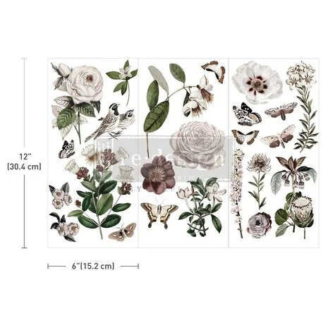 Re-Design with Prima Secret Garden 6x12 Inch Small Transfers (3pcs)