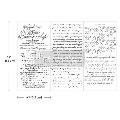 Re-Design with Prima Vintage Script Mastery 6x12 Inch Small Transfers (3pcs)