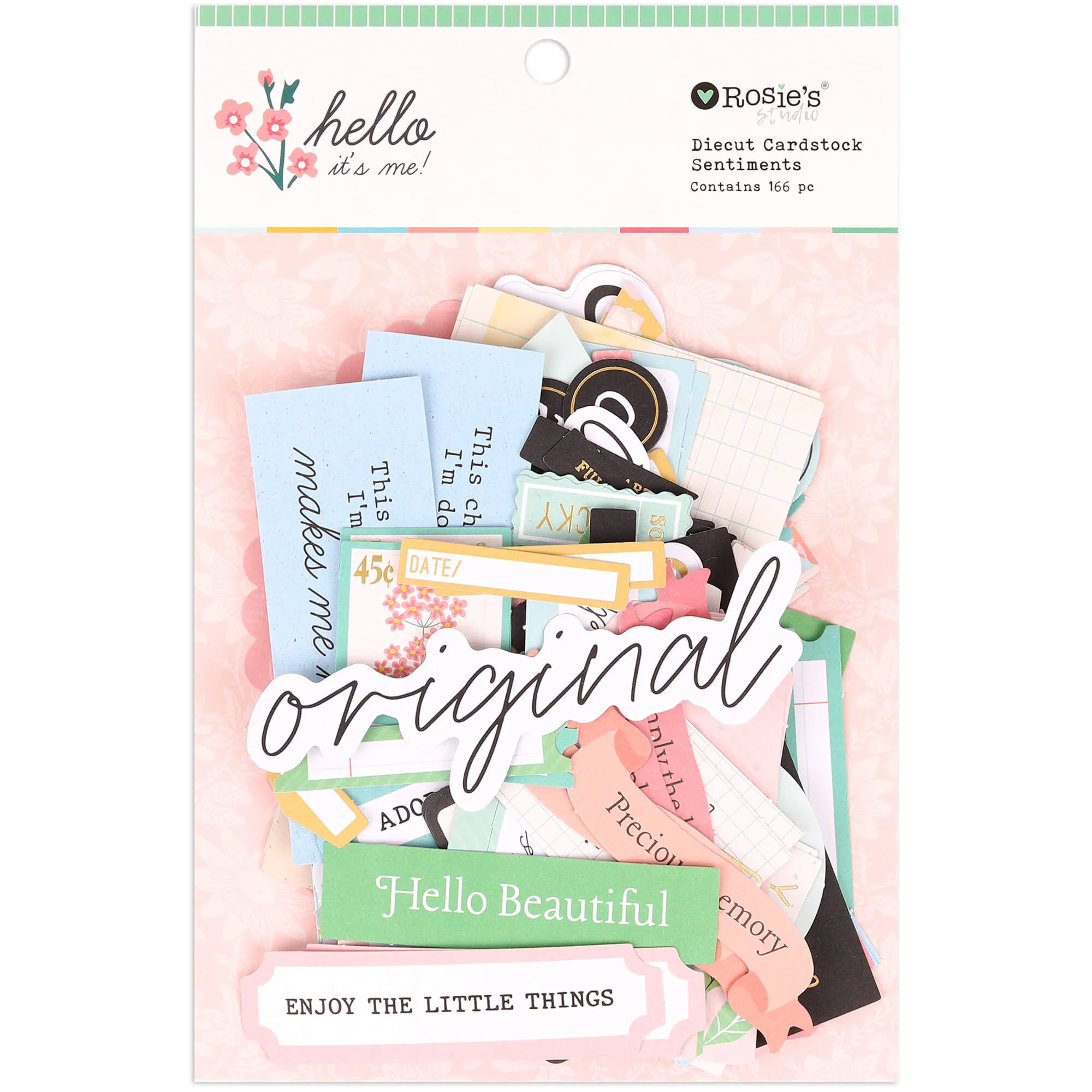 Rosie's Studio Hello It's Me! Cardstock Diecut Ephemera Sentiments