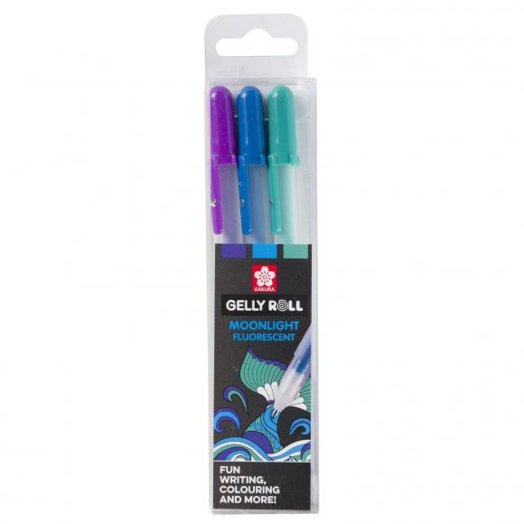 Sakura Gelly Roll Gel Pen Moonlight Fluorescent Ocean 3Pieces