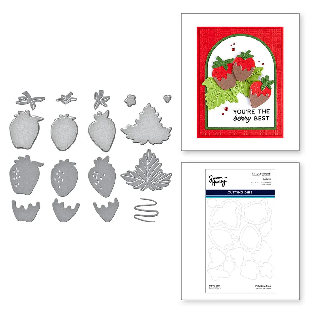 Simon Hurley create. Die Collection Spellbinders Paper Arts Berry Best Etched Dies - ship from 15th Jan