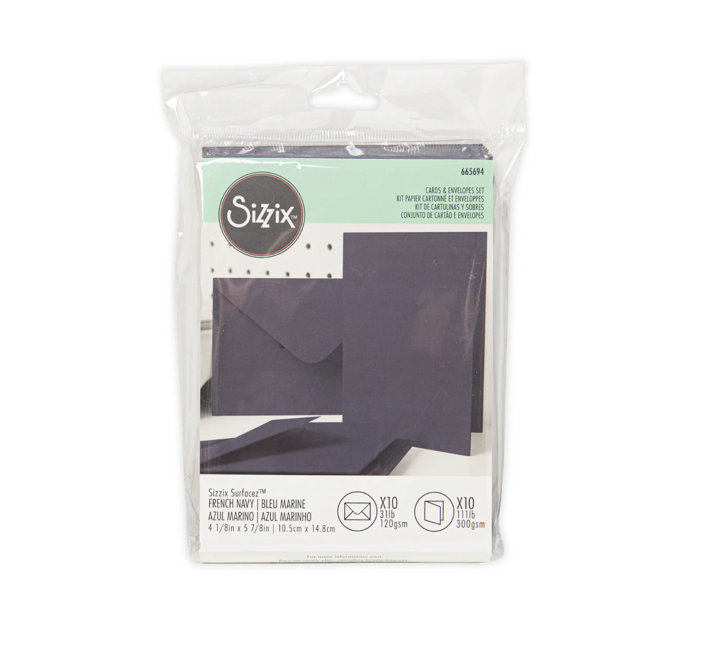 Sizzix Card & Envelope Set A6 French Navy (10&10pcs)