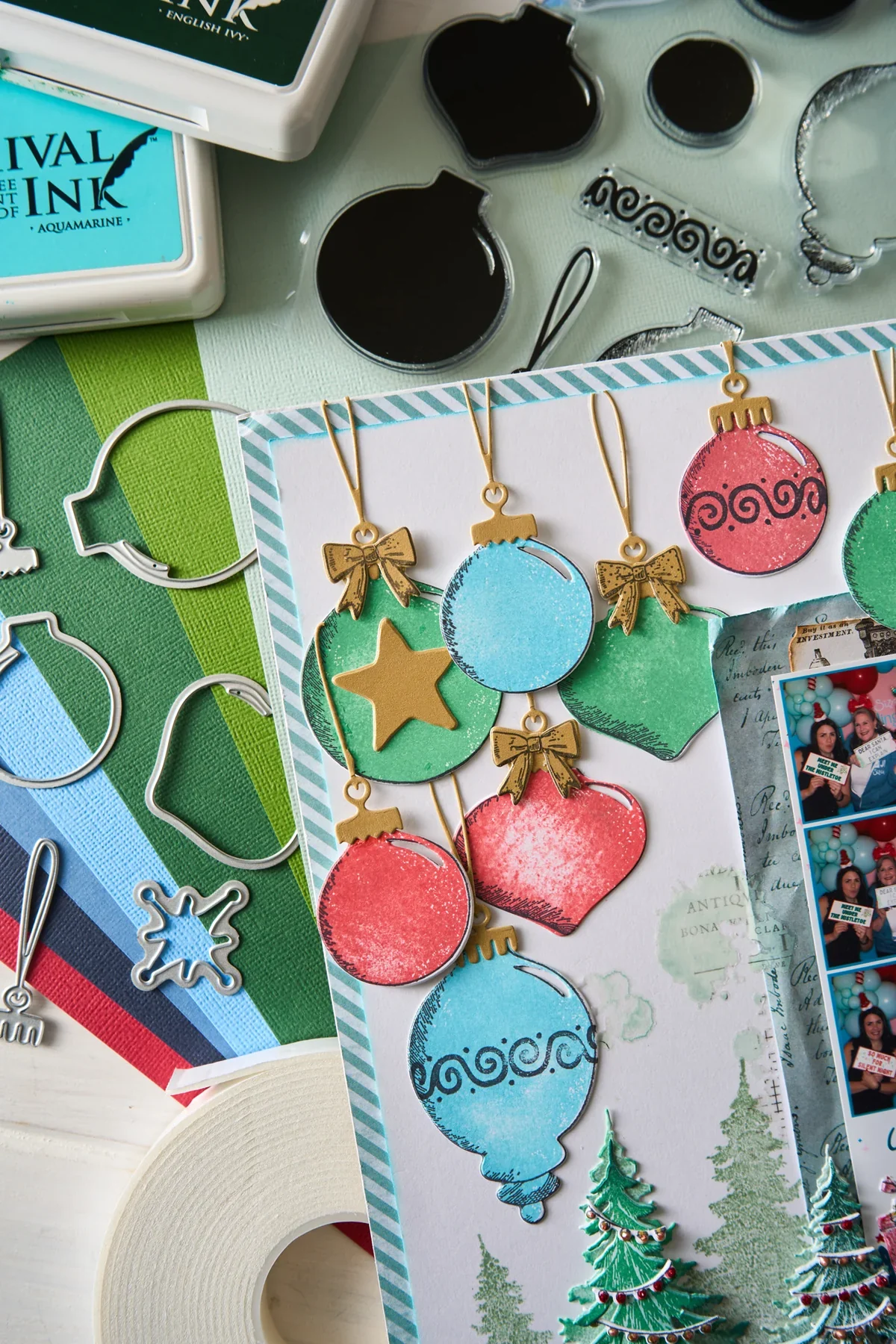 Sizzix Clear Stamps Set 19PK w/11PK Framelits Baubles by 49 and Market - Image 6