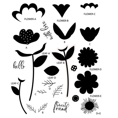 Sizzix Clear Stamps Set 22PK Whimsy Bloom #1 by Catherine Pooler - Image 2