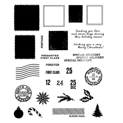 Sizzix Clear Stamps Set 27PK w/11PK Framelits Special Delivery by 49 and Market - Image 2