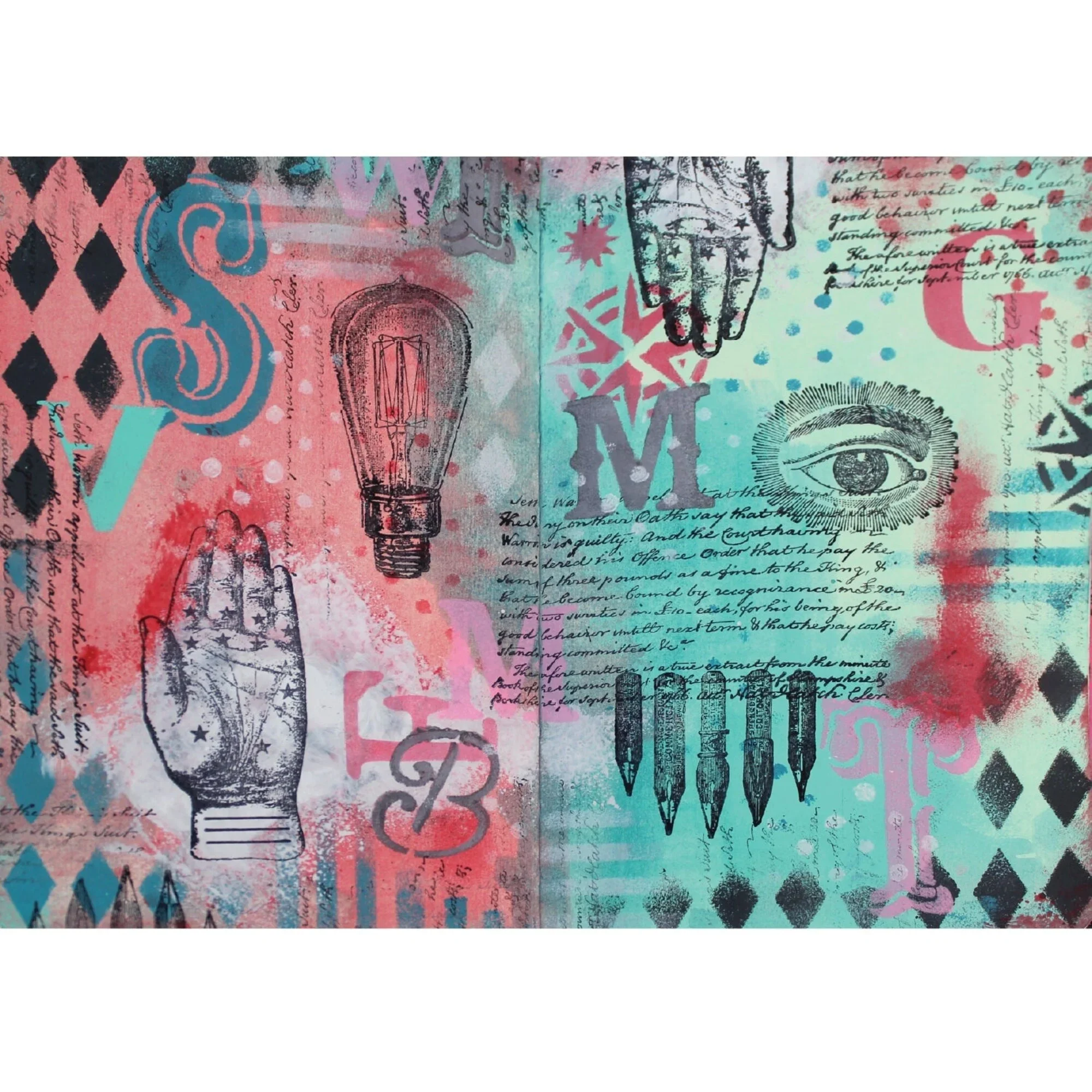 Sizzix Studio A5 Clear Stamps w/ A5 Stencils by Mark Montano My Favorite Things (3pcs) - Image 4