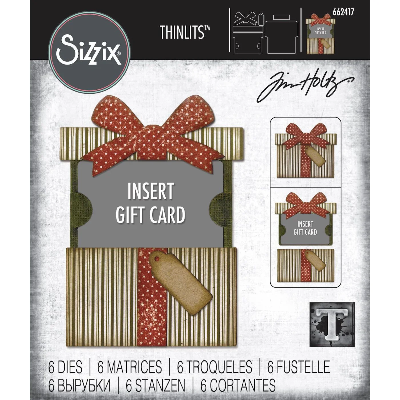 Sizzix Thinlits Die Set 6PK Gift Card Package by Tim Holtz