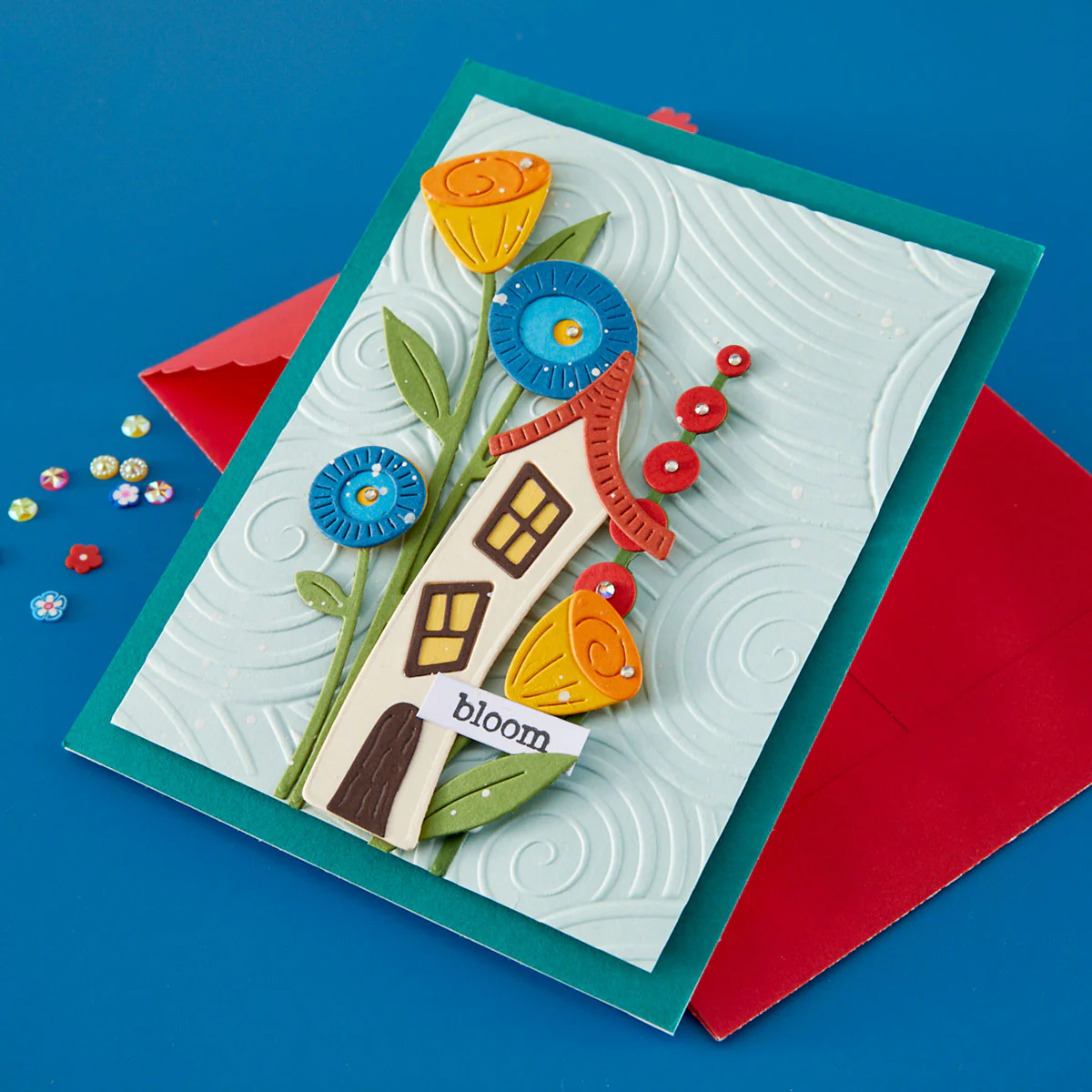 Spellbinders Whimsical Village 3D Embossing Folder Skies by Vicky Papaioannou - Image 2