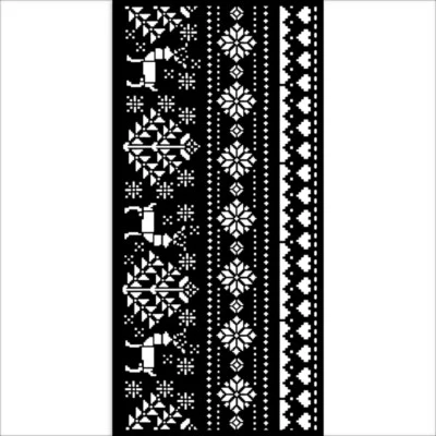 Stamperia 12 x 25cm Thick Stencil Christmas Border Deer - Image 2