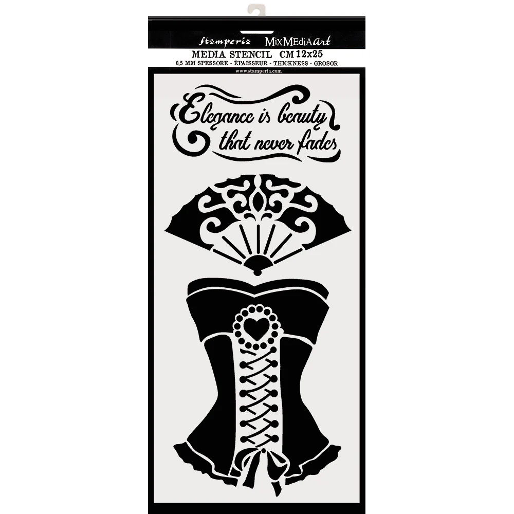 Stamperia 12 x 25cm Thick Stencil Corset