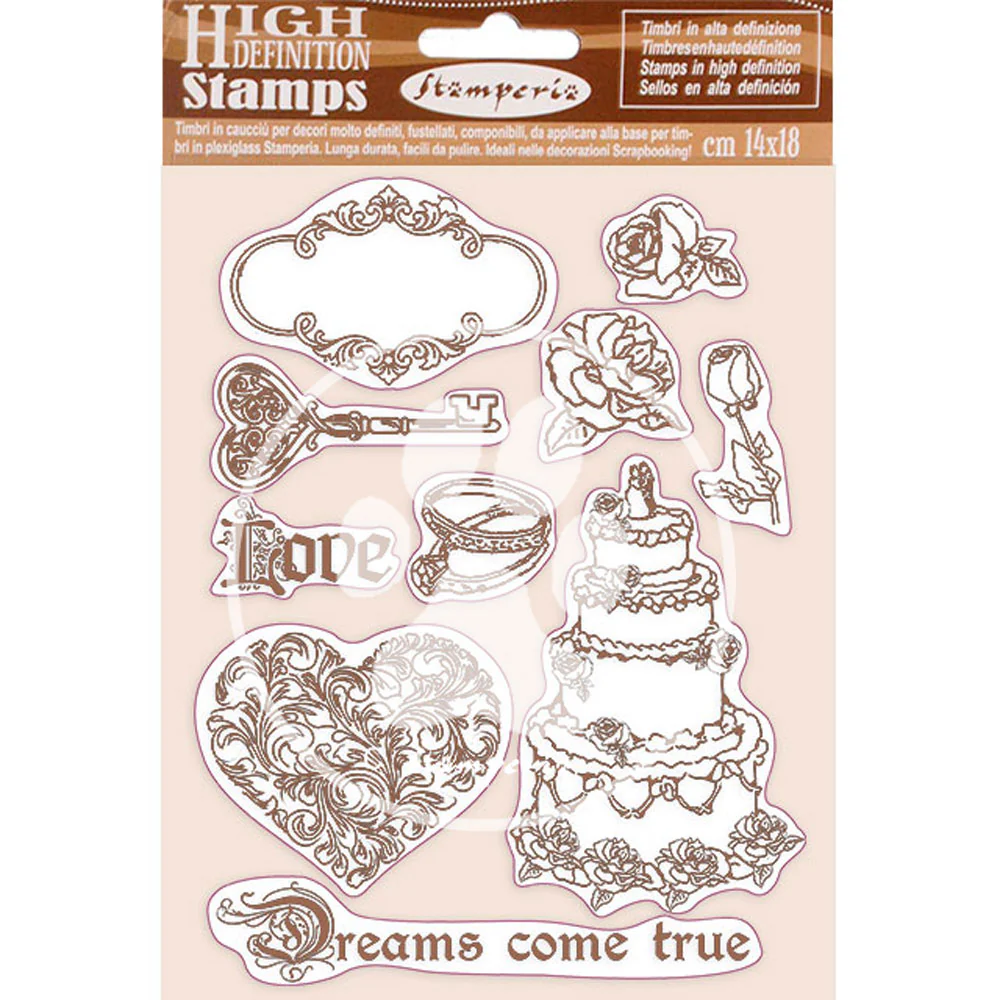 Stamperia 14 cm x 18 cm HD Rubber Stamp Sleeping Beauty Dreams Came True