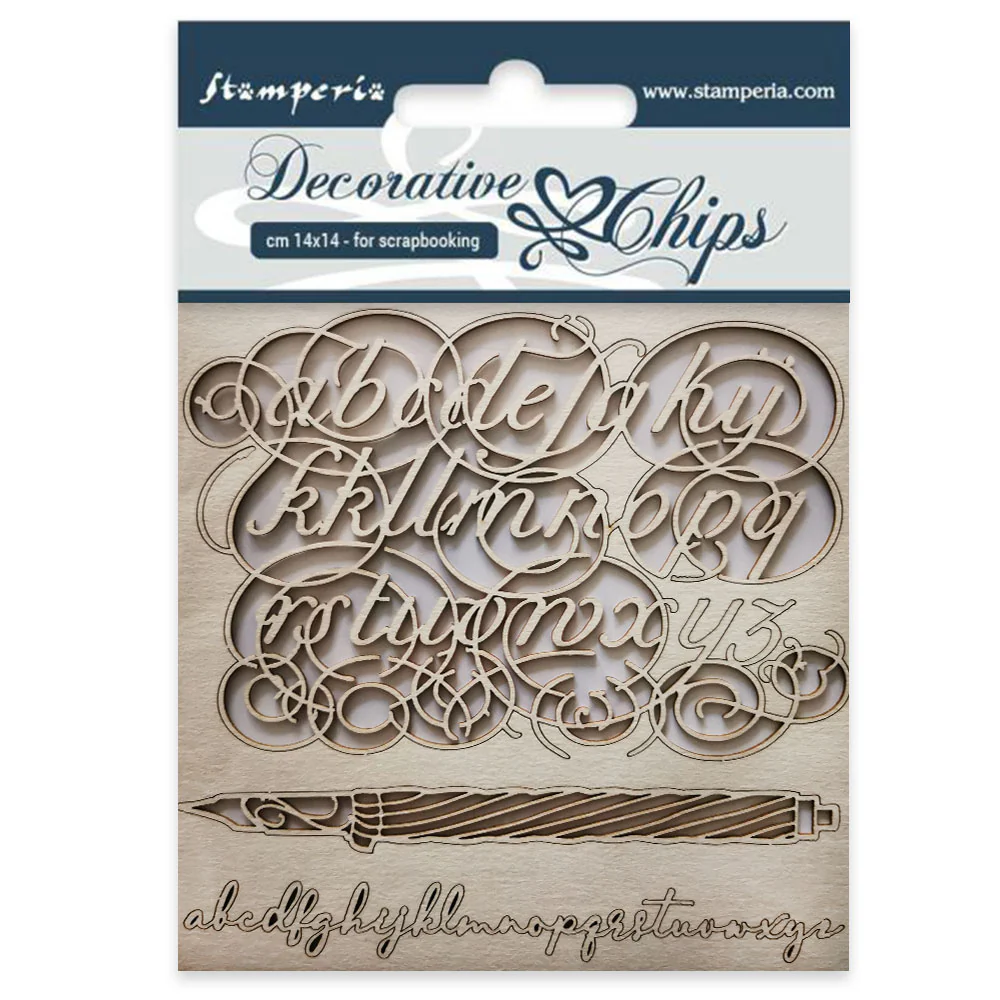 Stamperia 14 x 14 cm Decorative Chips Alphabet