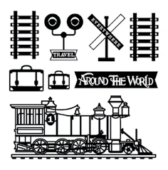 Stamperia 14x14 cm Decorative Chips Around The World Train
